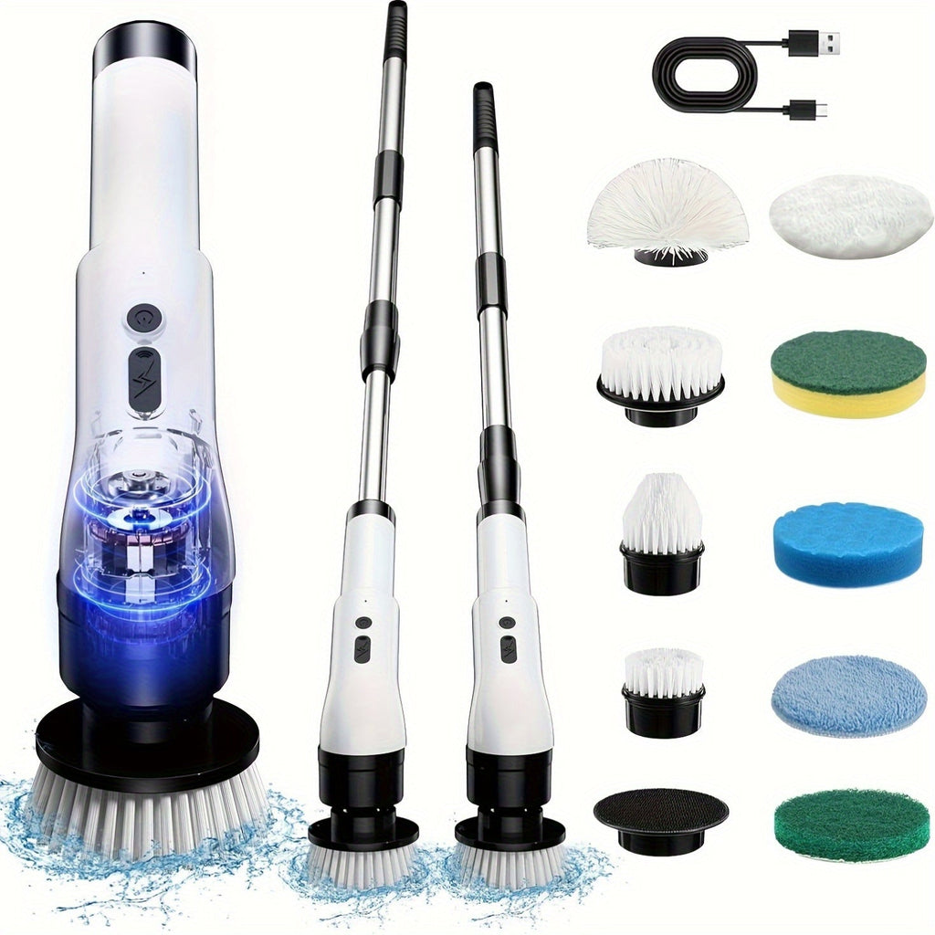 Electric Spin Scrubber | Cordless Cleaning Brush with 9 Brush Heads